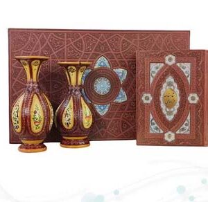 کلیات شاهنامه وزیری چرم با 2 گلدان چرم