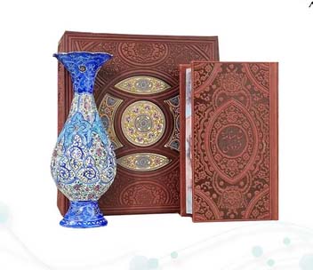 گزیده شاهنامه پالتویی چرم  گلدان مینا